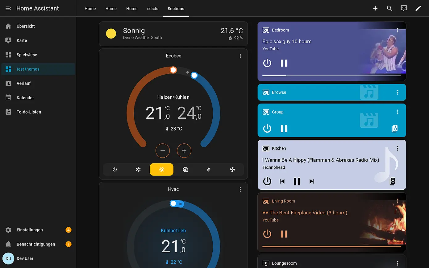 Screenshot Custom Dashboard – Desktop