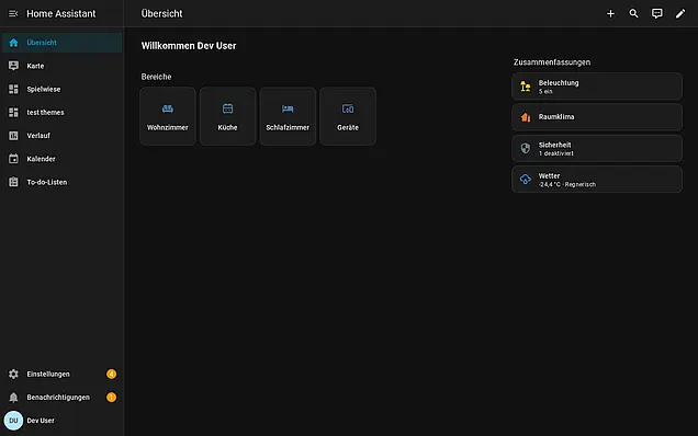 Screenshot Home-Dashboard – Desktop