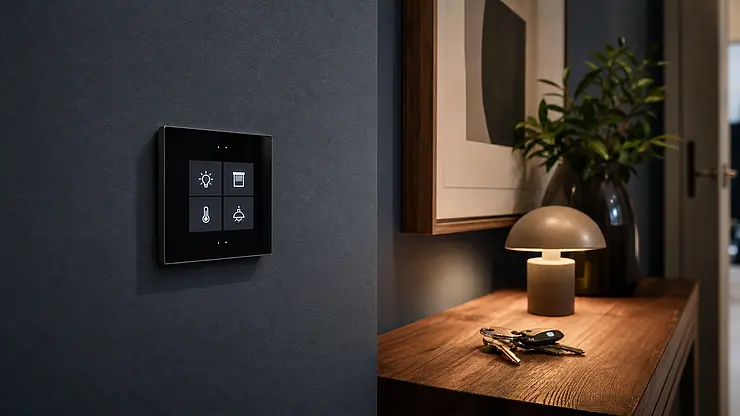 Walldisplay montiert in einem modernen Flur 