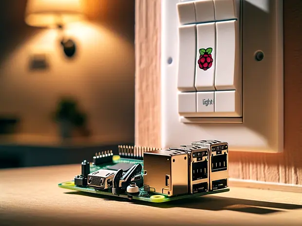 Raspi vor Lichtschalter