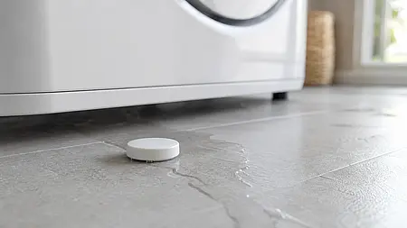 Wassersensor vor einer Waschmaschine 