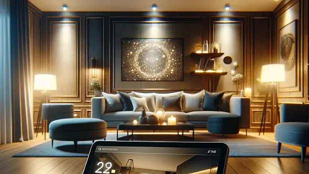 Tablet im Wohnzimmer