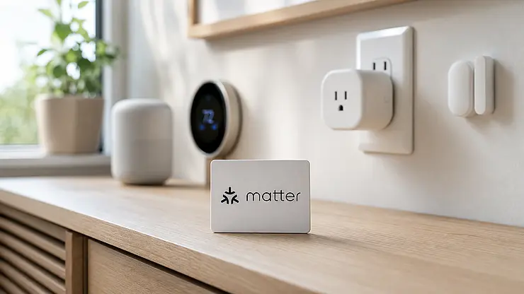 Matter Geräte auf einem Sideboard