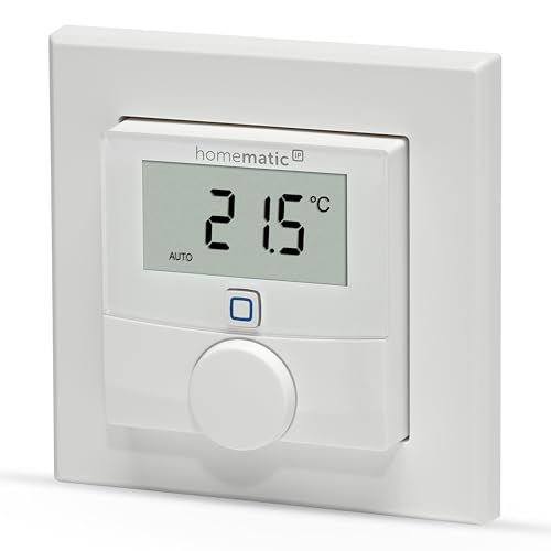 Homematic IP Wandthermostat mit Luftfeuchtigkeitssensor, Smart Home, digitales Thermostat Heizkörper/Fußbodenheizung mit/ohne App, Alexa, Google Home, Temperaturmessung, Energie sparen, 143159A0