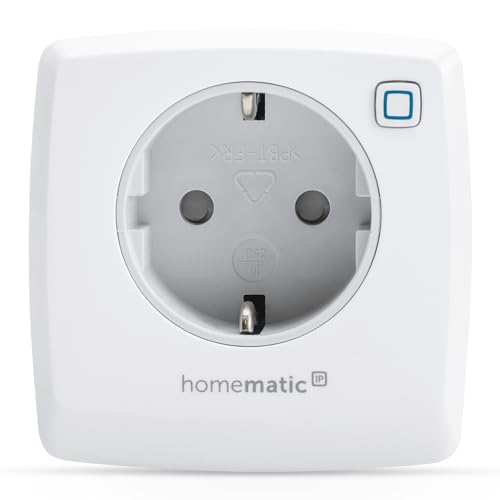 Homematic IP Dimmer-Steckdose – Phasenabschnitt, Smart Home, digitaler Zwischenstecker dimmt Leuchten per App, Alexa & Google Home, Energie sparen, max. Schaltleistung 80VA, 150327A0