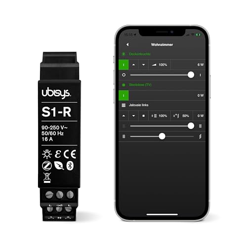 ubisys Zigbee Schaltaktor S1-R (Series 2): Zigbee/Bluetooth | Schaltet bis zu 16A | Zigbee Direct Device | Auch ohne Gateway steuerbar | Für eine intelligente Beleuchtung in Ihrem Smart Home.