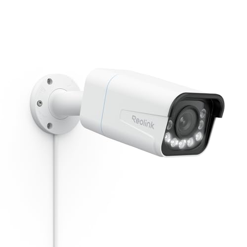 Reolink 4K Smarte PoE IP Kamera Outdoor mit Personen-/Autoerkennung, 5X optischer Zoom Überwachungskamera Aussen, Spotlight, Farbige Nachtsicht, Zwei-Wege-Audio, microSD Kartensteckplatz, RLC-811A