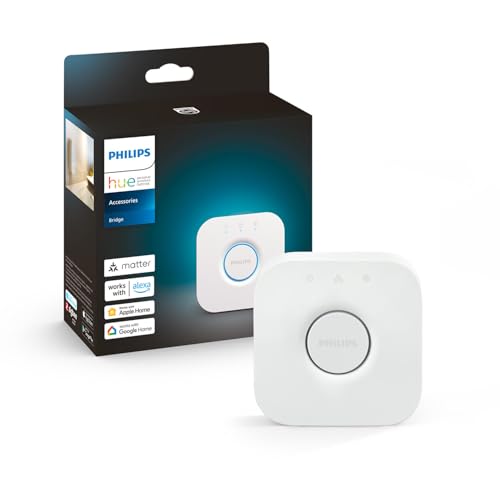 Philips Hue Bridge Standardsteuerung für Hue-Beleuchtungssysteme, intelligente Steuerzentrale zur Steuerung von Hue-Smart-Home-Leuchten, kompatibel mit Sprachsteuerung und über App von überall aus