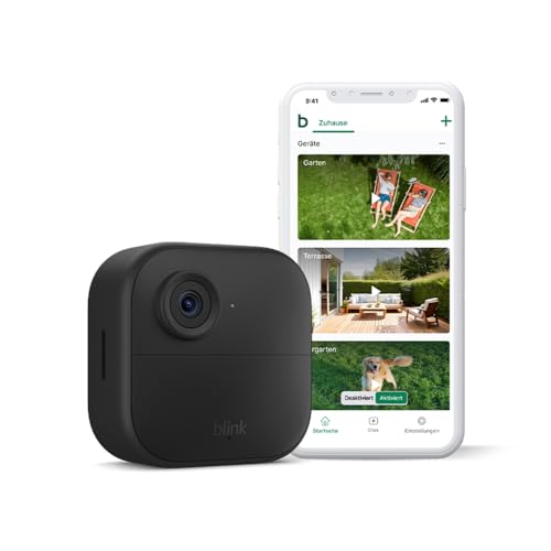 Blink-Kamera Outdoor 4 | Kabellose intelligente HD-Sicherheitskamera, zwei Jahre Batterielaufzeit, fortschrittliche Bewegungserfassung, funktioniert mit Alexa | Nur Zusatzkamera | IP65