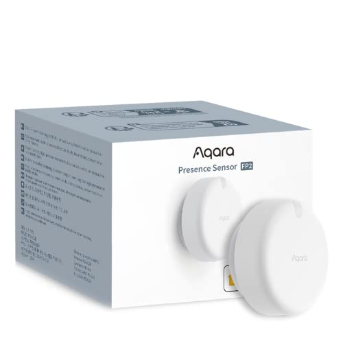 Aqara Anwesenheitssensor FP2 mit AI & mmWave Radar, Präsenzmelder, Zonenpositionierung, Mehrpersonen- und Sturzerkennung, Kompatibel mit HomeKit, Alexa, Google Home, SmartThings, Home Assistant