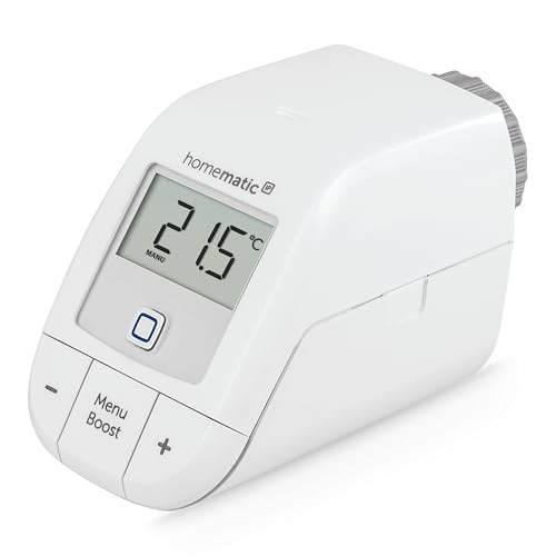 Homematic IP Heizkörperthermostat – Basic, Smart Home, digitaler Thermostat Heizung, Steuerung per App, Alexa, Google Home, einfache Installation, Energie sparen, 153412A3