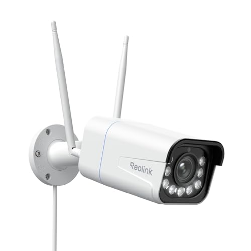 Reolink 4K 8MP Wi-Fi 6 Überwachungskamera Aussen mit 5X Optischem Zoom, Reibungsloser Fernzugriff mit H.265-Aufzeichnung, Farbnachtsicht, Intelligente Erkennung, 2-Wege-Audio, IP67, RLC-811WA