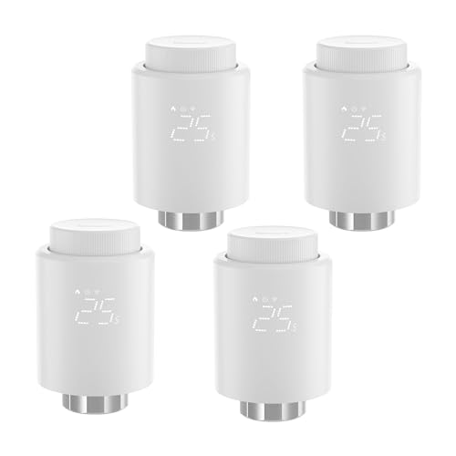 SONOFF TRVZB Zigbee Smartes Heizungsthermostat,4 Stück Smarte Heizkörperthermostat, Energiesparen, Zeitplan, Smart Thermostat, kompatibel mit Alexa/Google Home/Home Assistant, Benötigt Zigbee 3.0 Hub