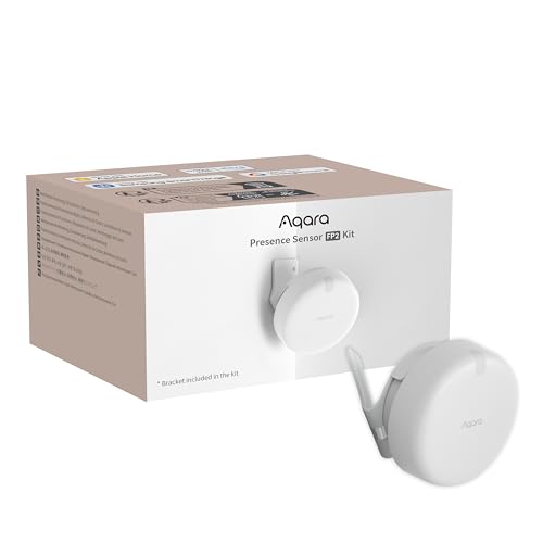 Aqara Anwesenheitssensor FP2+Halterung, Kabelgebundener mmWave-Radar-Präsenzmelder, Zonenpositionierung, Mehrpersonen- und Sturzerkennung, kompatibel mit HomeKit, Alexa, Google Home und Home Assistant