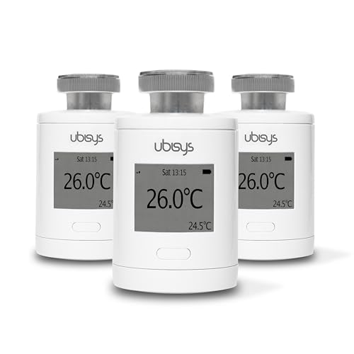 Erweiterungs-Set Heizung 3" | 3X ubisys Zigbee Heizkörper-Thermostat H1: Smarte Funk-Heizungssteuerung zum Nachrüsten für mehr Komfort und Kosteneinsparung | DIY Installation | Sie sparen 20€.