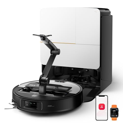 roborock Saros Z70 Saugroboter mit Wischfunktion, OmniGrip Arm, KI-gestützt, 22.000 Pa Saugkraft, 7.98 cm Ultra Slim, FlexiArm Riser, AdaptiLift Chassis, Heißwasser Mopp Waschen & Trocknen(Silber)