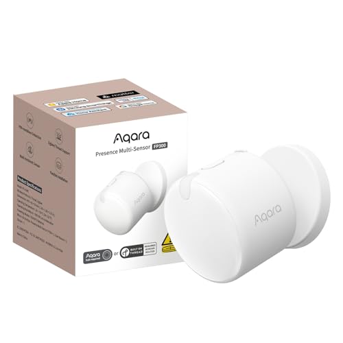 Aqara Präsenzsensor FP300 Drahtloser 5-in-1-Bewegungsmelder mit mmWave, PIR, Licht, Temperatur- & Feuchtigkeitserkennung, Thread & Zigbee, Kompatibel mit HomeKit, Home Assistant, Alexa, Google Home