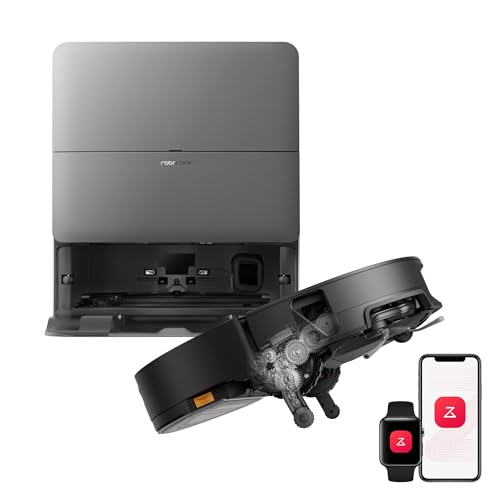 roborock Saros 20 Sonic Saugroboter mit Wischfunktion, VibraRise 5.0 Wischsystem, AdaptiLift Chassis 3.0, 36,000 Pa Saugkraft, ultraflach Design, FlexiArm Technologie, brandneues RockDock, Schwarz