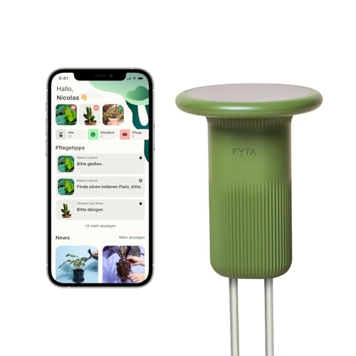 FYTA Terra 14 cm – Smarter Outdoor-Pflanzensensor | Rasen, Beete & Bäume | Wasser, Temperatur, Licht, Düngebedarf und mehr | iOS Android App | Vollständig wasserdicht | Teil Systems | WiFi