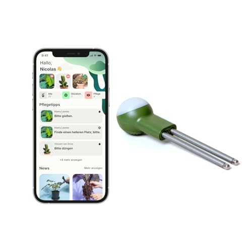 FYTA Beam G2 14 cm – Smarter Pflanzensensor für Topfpflanzen | Für drinnen & draußen | Misst Feuchtigkeit, Nährstoffe (EC), Licht & Temperatur | BLE & WiFi